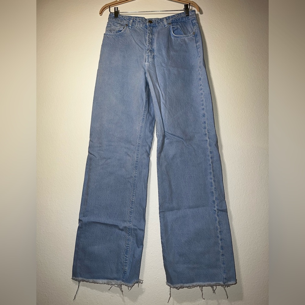 Zara baby blue wide leg jeans